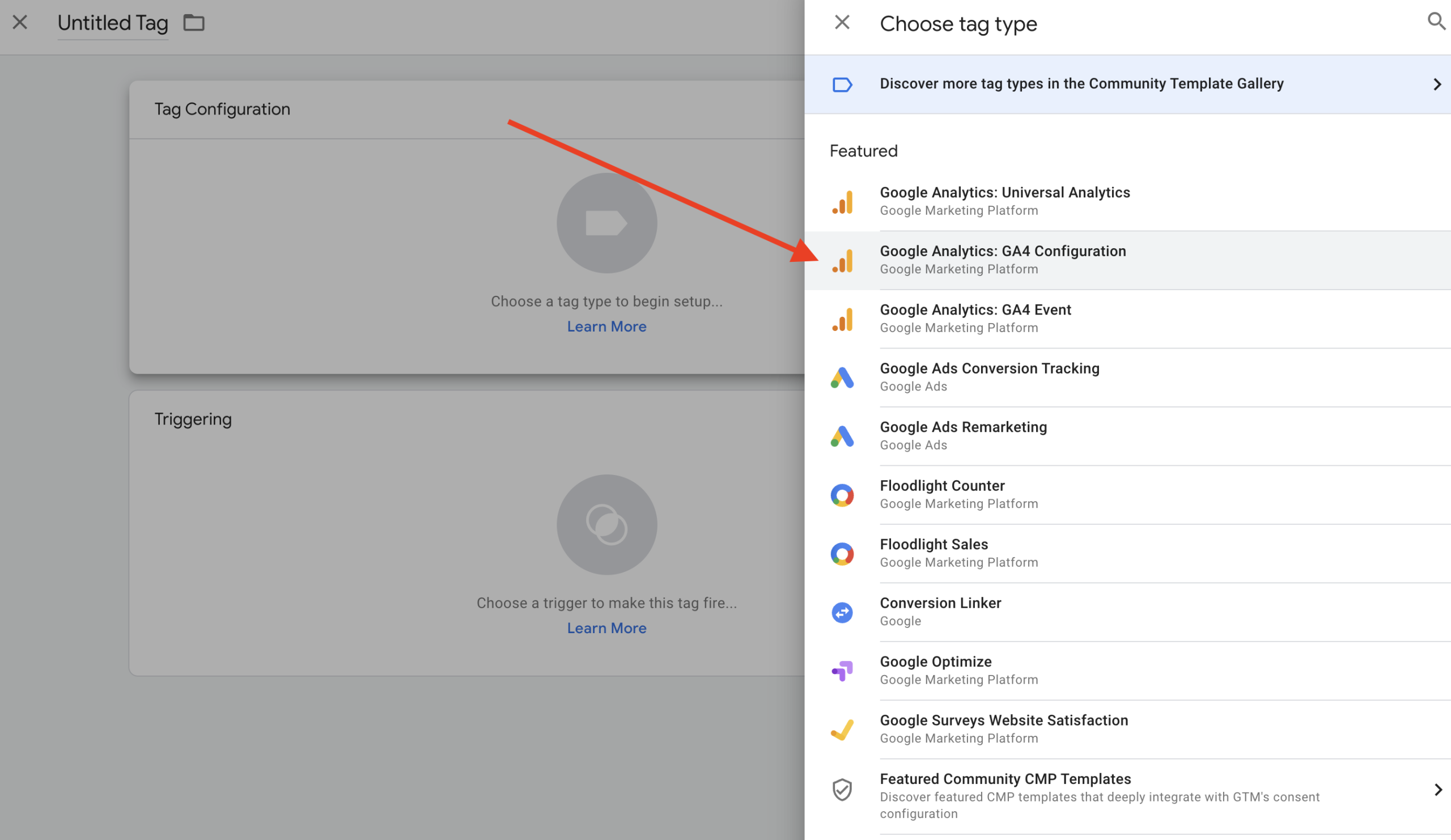 Tag configuration in Tag Manager for GA4